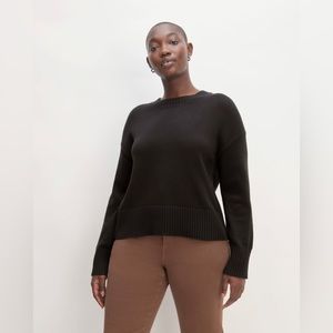 Gently Used Black Everlane The Organic Cotton Crew Sweater Size Small